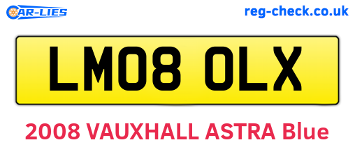 LM08OLX are the vehicle registration plates.