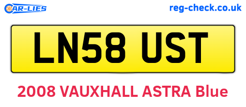 LN58UST are the vehicle registration plates.