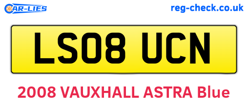 LS08UCN are the vehicle registration plates.
