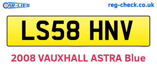 LS58HNV are the vehicle registration plates.