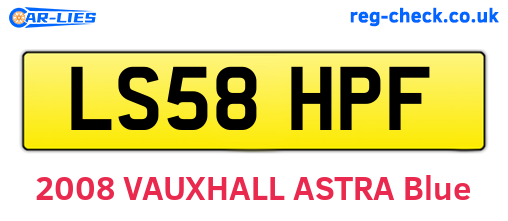 LS58HPF are the vehicle registration plates.