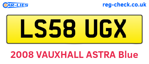 LS58UGX are the vehicle registration plates.