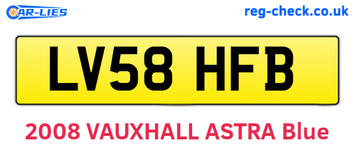 LV58HFB are the vehicle registration plates.