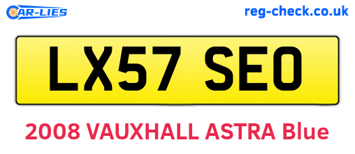 LX57SEO are the vehicle registration plates.