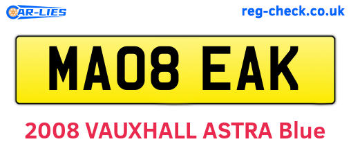 MA08EAK are the vehicle registration plates.