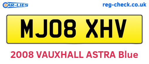 MJ08XHV are the vehicle registration plates.