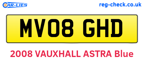 MV08GHD are the vehicle registration plates.