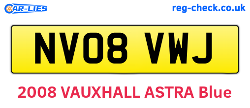 NV08VWJ are the vehicle registration plates.