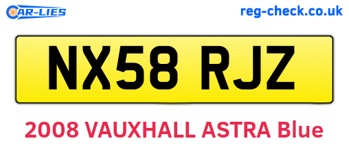 NX58RJZ are the vehicle registration plates.