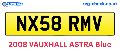 NX58RMV are the vehicle registration plates.