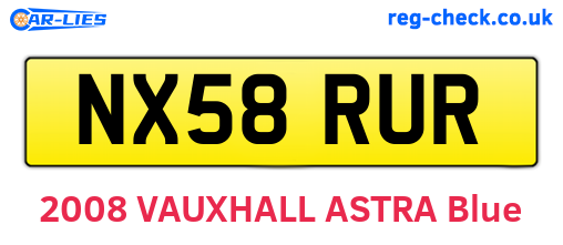 NX58RUR are the vehicle registration plates.
