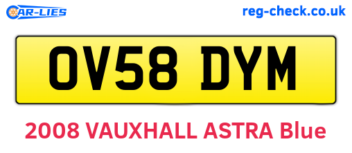 OV58DYM are the vehicle registration plates.