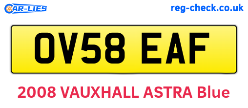 OV58EAF are the vehicle registration plates.