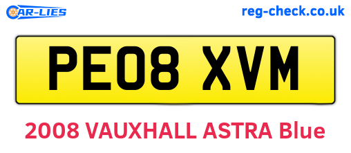 PE08XVM are the vehicle registration plates.