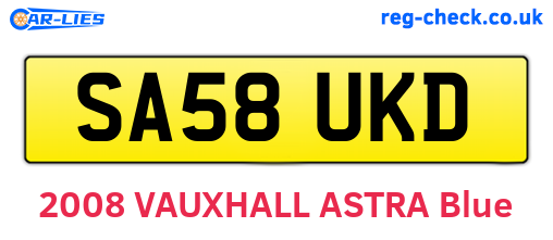 SA58UKD are the vehicle registration plates.