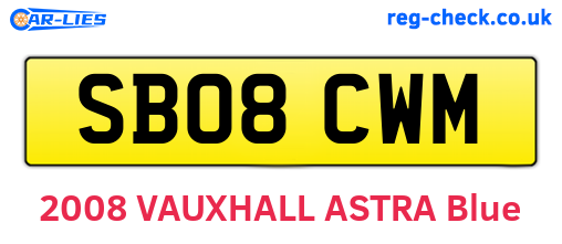 SB08CWM are the vehicle registration plates.