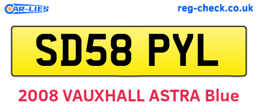 SD58PYL are the vehicle registration plates.