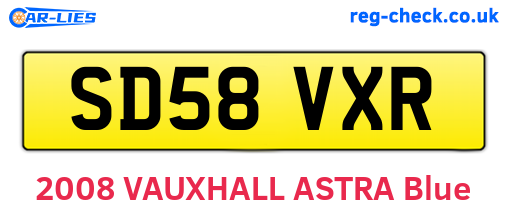 SD58VXR are the vehicle registration plates.