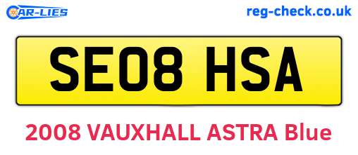 SE08HSA are the vehicle registration plates.