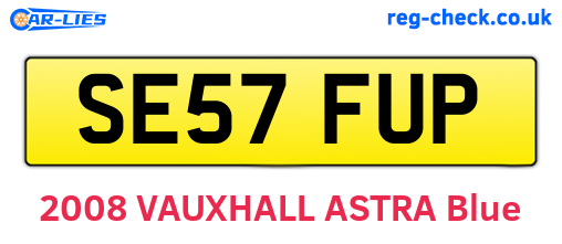 SE57FUP are the vehicle registration plates.