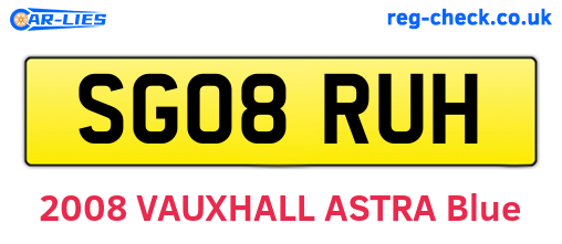 SG08RUH are the vehicle registration plates.