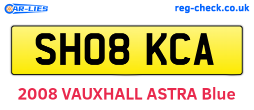 SH08KCA are the vehicle registration plates.