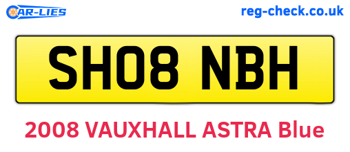 SH08NBH are the vehicle registration plates.