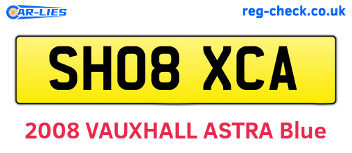 SH08XCA are the vehicle registration plates.