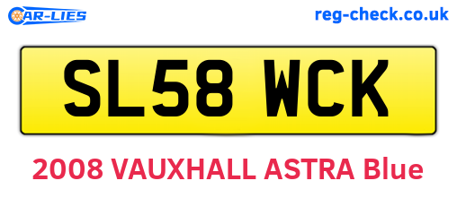 SL58WCK are the vehicle registration plates.