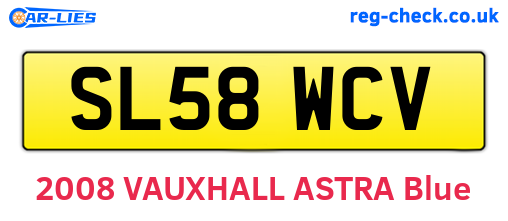 SL58WCV are the vehicle registration plates.