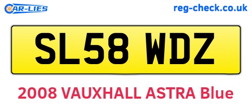SL58WDZ are the vehicle registration plates.