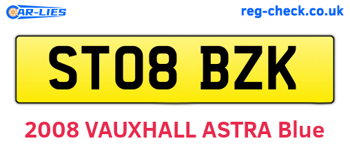 ST08BZK are the vehicle registration plates.