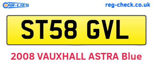 ST58GVL are the vehicle registration plates.