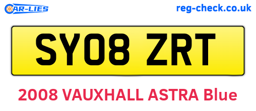 SY08ZRT are the vehicle registration plates.