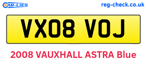 VX08VOJ are the vehicle registration plates.