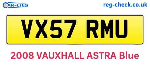 VX57RMU are the vehicle registration plates.