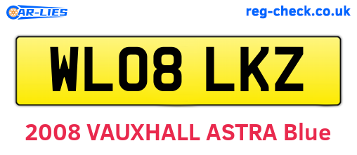 WL08LKZ are the vehicle registration plates.