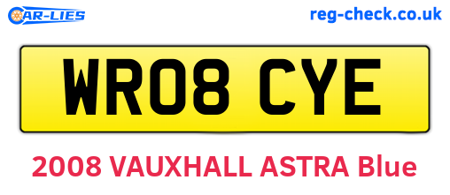 WR08CYE are the vehicle registration plates.