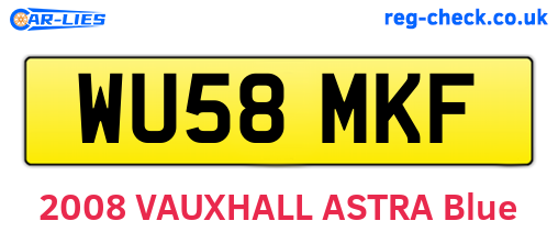 WU58MKF are the vehicle registration plates.