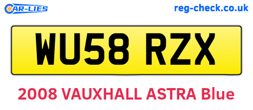 WU58RZX are the vehicle registration plates.