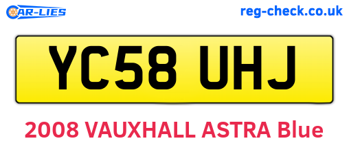 YC58UHJ are the vehicle registration plates.