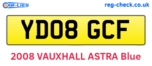 YD08GCF are the vehicle registration plates.