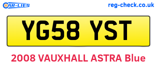 YG58YST are the vehicle registration plates.