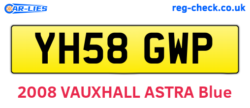 YH58GWP are the vehicle registration plates.
