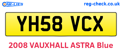 YH58VCX are the vehicle registration plates.