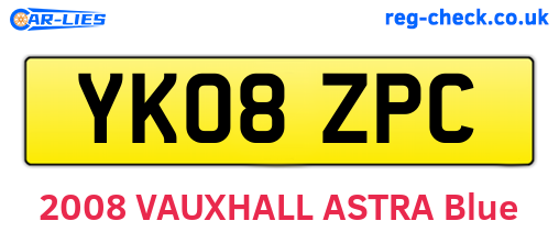 YK08ZPC are the vehicle registration plates.