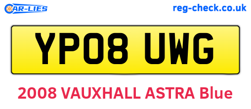 YP08UWG are the vehicle registration plates.