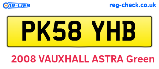 PK58YHB are the vehicle registration plates.