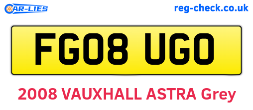 FG08UGO are the vehicle registration plates.
