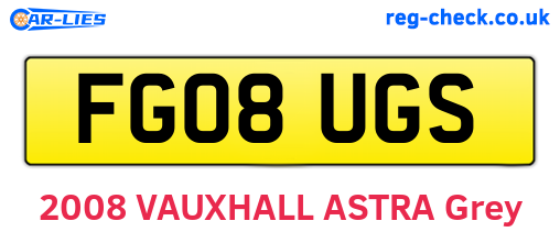 FG08UGS are the vehicle registration plates.